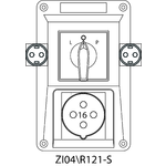 Switch socket ZI with disconnector L-O-P (SCHUKO) - 04\R121-S