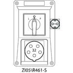 Montageset ZI mit Trennschalter L-0-P (SCHUKO) - 05\R461-S