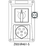 Switch socket ZI with disconnector L-O-P (SCHUKO) - 05\R461-S