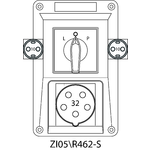 Montageset ZI mit Trennschalter L-0-P (SCHUKO) - 05\R462-S