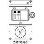 Switch socket ZI3 with miniature circuit breaker (SCHUKO) - 33\R581-S