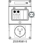 Montageset ZI3 mit Überstromschalter (SCHUKO) - 33\R581-S