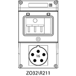 Odběrová souprava ZO s jističem - 32\R211