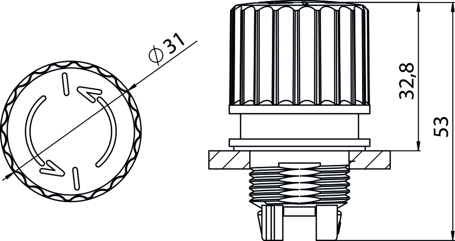Actuator B SP22-1414\R01 - Dimensions