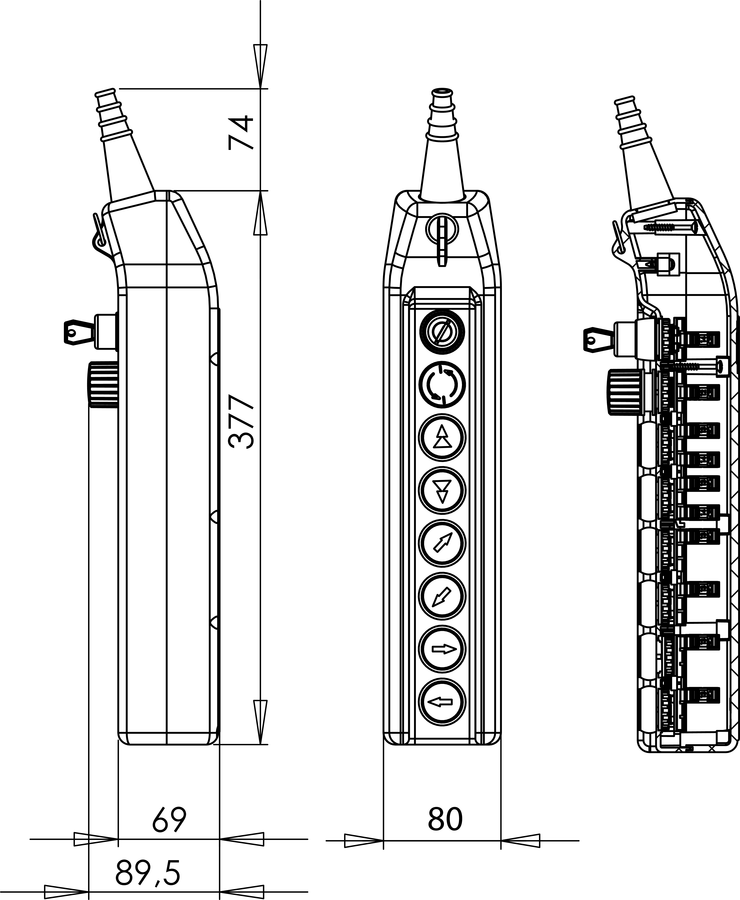 Пост тельферный PKS-8\W04 - Размеры