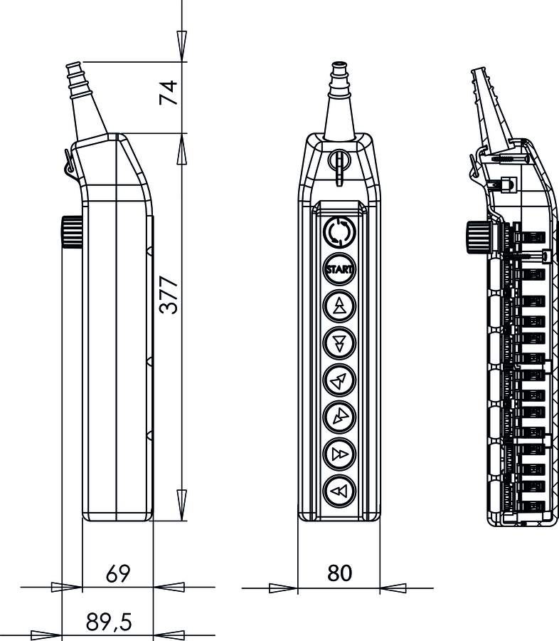 Пост тельферний PKS-8\W08 - Розміри