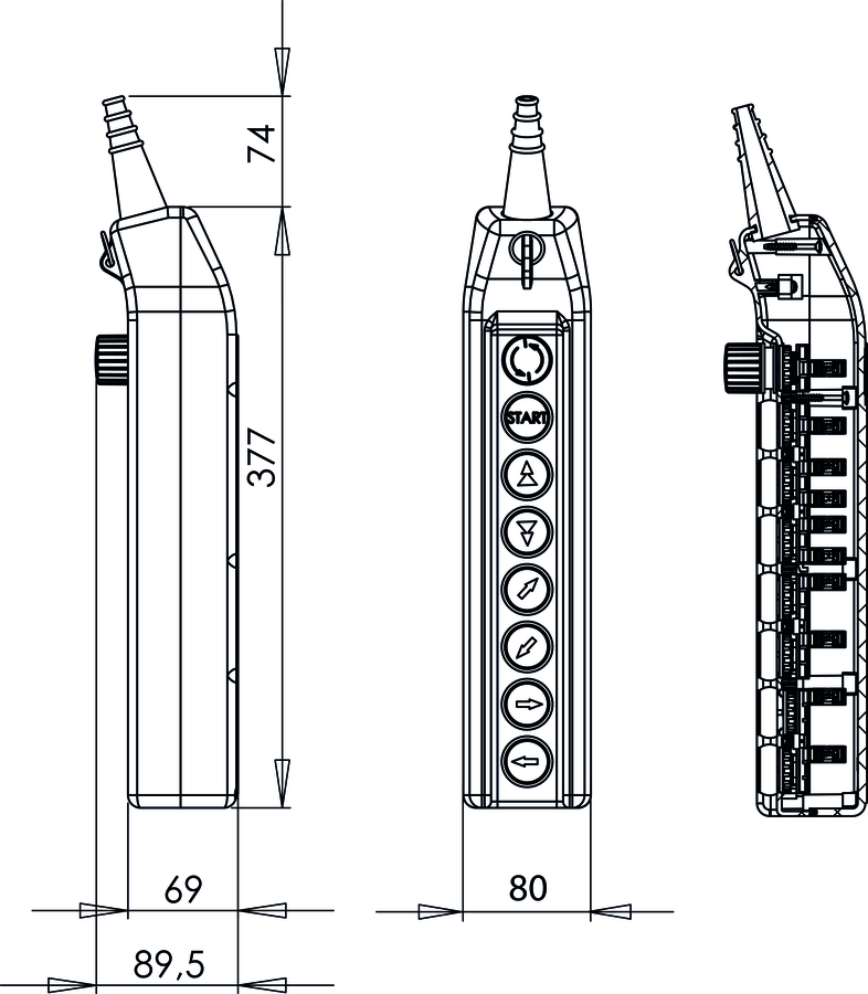 Пост тельферний PKS-8\W09 - Розміри