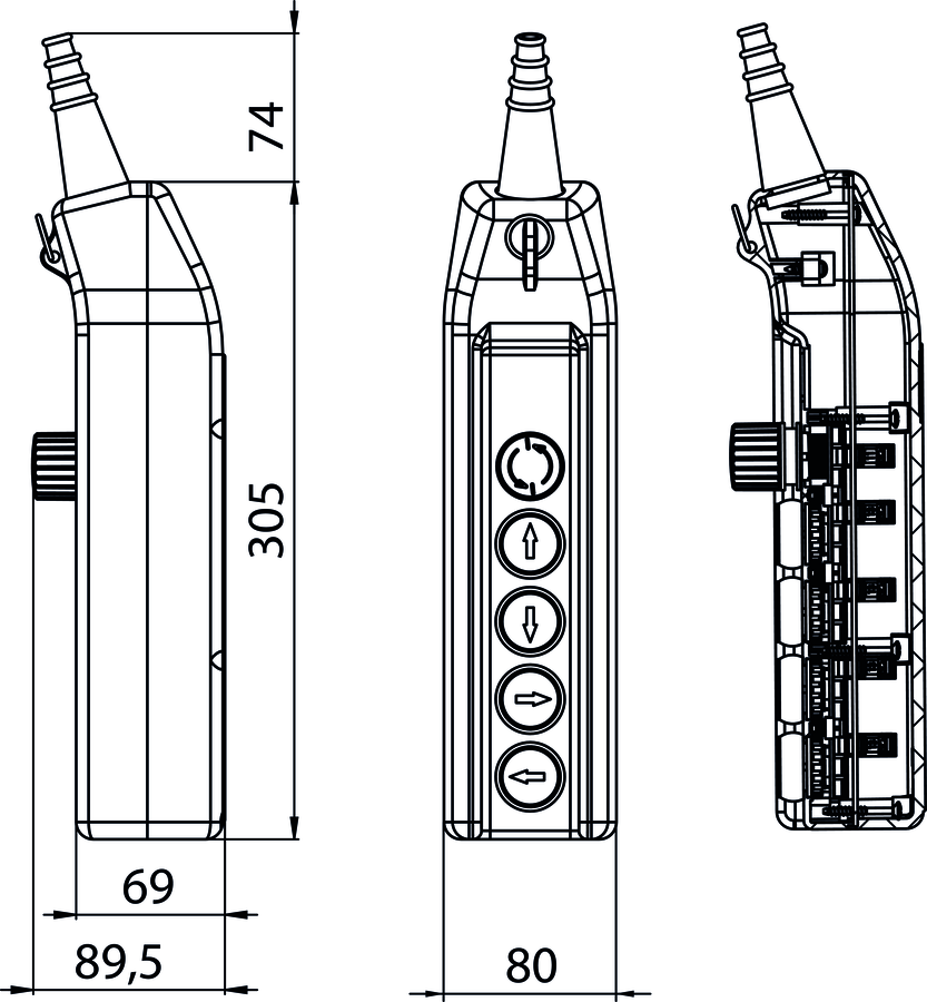Kaseta suwnicowa PKS-6\W01 - Wymiary