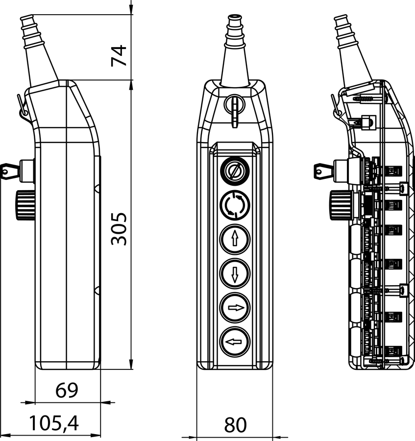 Kaseta suwnicowa PKS-6\W05 - Wymiary