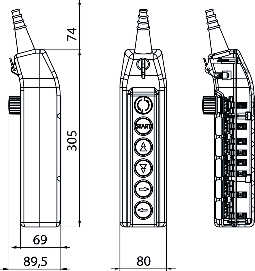 Пост тельферний  PKS-6\W08 - Розміри