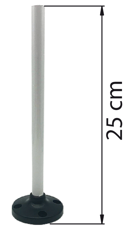 Aluminium base with a stand for signal tower LT70 - Dimensions