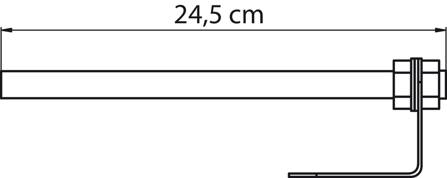 Hliníkový držál pro boční montáž signalizačního sloupku LT70 - Rozměry