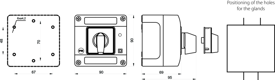 SK10 OB11 Cam switches in enclosure - Dimensions