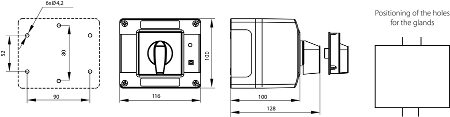 SK32 OB14 Cam switches in enclosure - Dimensions