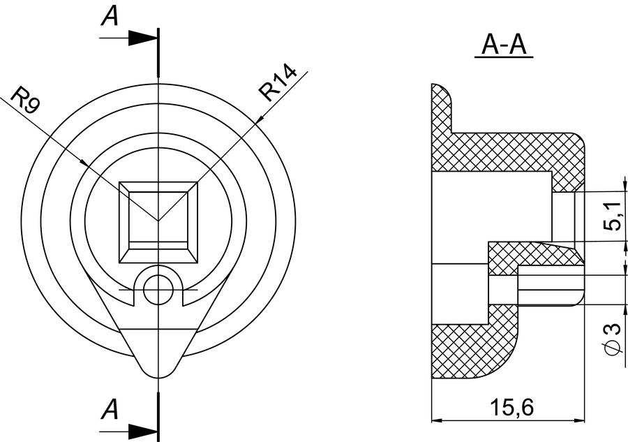 Затискач осі для RSI, PRZK RSI160-6621\P01 - Розміри