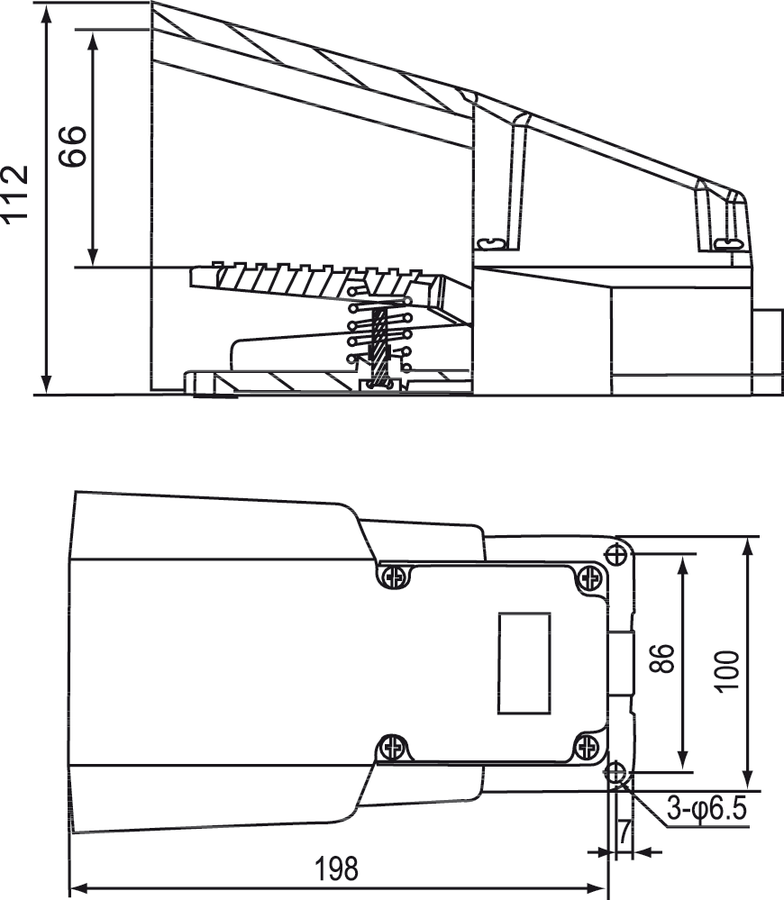 Foot switch FS\504 - Dimensions