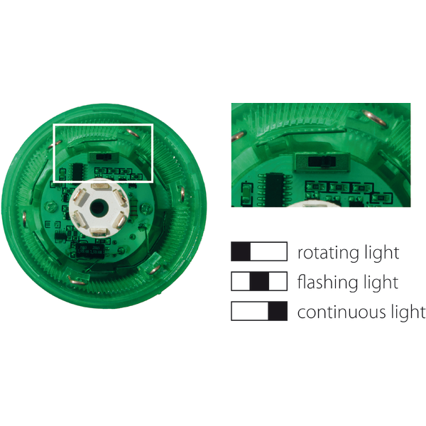 Kolumna sygnalizacyjna 70 mm kompletna LED czerwony/zielony - Poglądowe zdjęcie