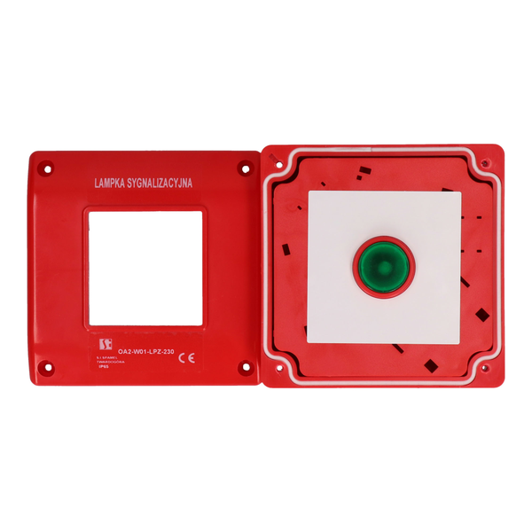 Světelná signálka v červeném krytu OA2 - Obrázek výrobku