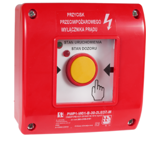 Ręczny przycisk przeciwpożarowego wyłącznika prądu PWP1 z certyfikatem - Poglądowe zdjęcie