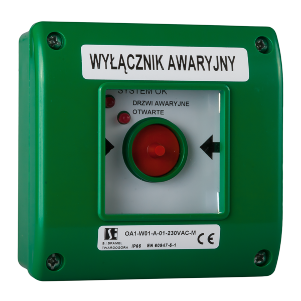 Manual emergency pushbutton OA1 with additional LED - Product picture