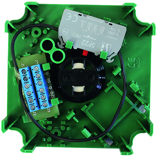 Ruční havarijní tlačítko OA1 s tištěným spojem rezistoru a dodatečnou LED diodou - Obrázek výrobku