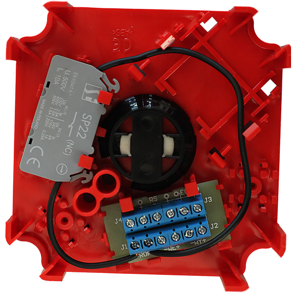 Ruční požární tlačítko OP1 s tištěným spojem rezistoru a dodatečnou LED diodou - Obrázek výrobku