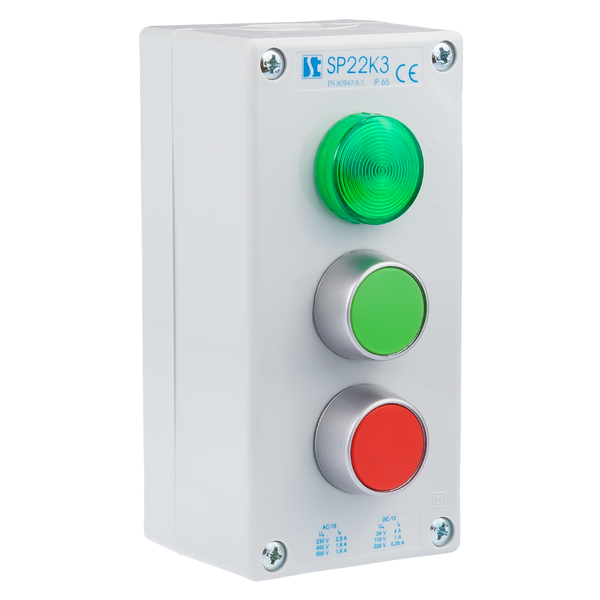 K3 control station with START - STOP pushbuttons and light indicator SP22K3