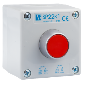 Steuergehäuse K1 mit Komplett-Taster mit dem STOPP-Knopf SP22K1\02 - Produktfoto