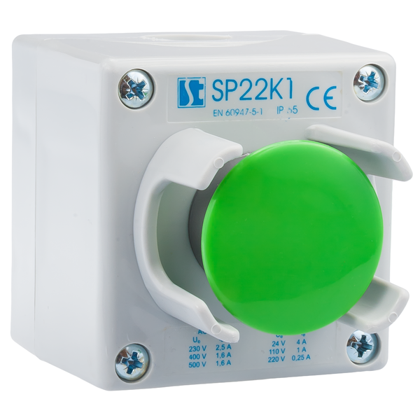 K1 control station with START pushbutton SP22K1\26 and a cover - Product picture
