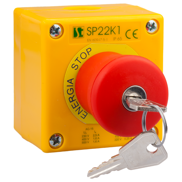 Steuergehäuse K1 mit Komplett-Sicherheitstaster SP22K1\BSN - Produktfoto