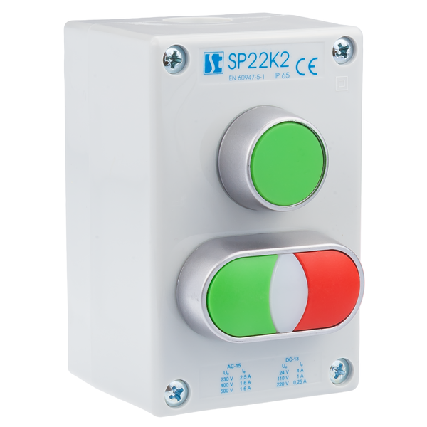 K2 control station with START-STOP pushbuttons SP22K2\21, 24 - Product picture