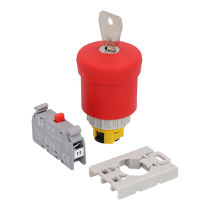 Complete illuminated emergency pushbutton BN - key-unlocking - Product picture