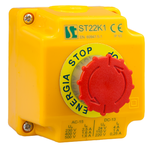 Steuergehäuse K1 mit Komplett-Taster mit dem STOPP-Knopf SP22K1\05 - Produktfoto