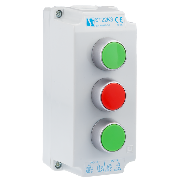 Kaseta sterownicza K3 z przyciskami START I - STOP - START II ST22K3\02
