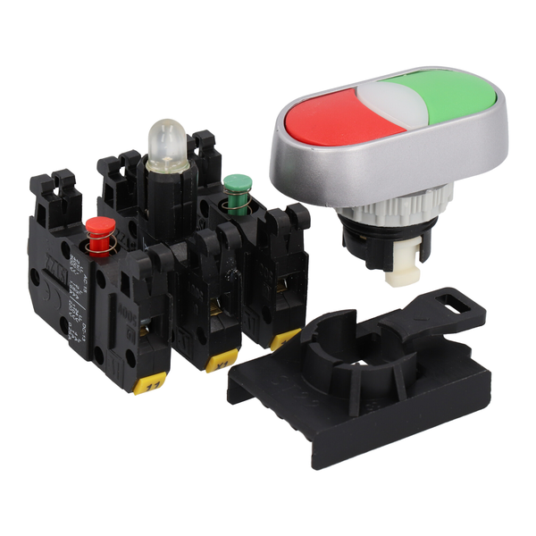 Переключатель кнопочный комплектный поворотный трехпозиционный подсвеченный Р3L - Изображение изделия