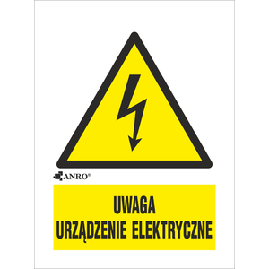 UWAGA URZĄDZENIE ELEKTRYCZNE 52x74 - Obrázek výrobku