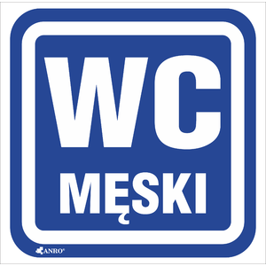 OZNACZENIE WC MĘSKI 100x100 - Poglądowe zdjęcie