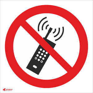 Запрещается пользоваться мобильными телефонами 200х300 - Изображение изделия