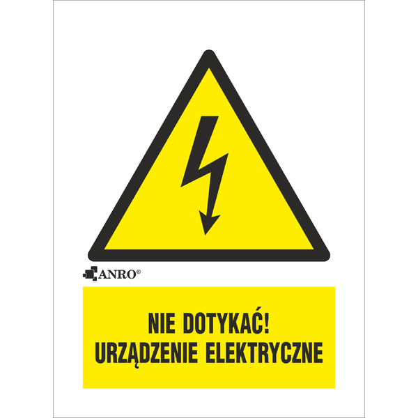 Nie dotykać urządzenie elektryczne 148x210