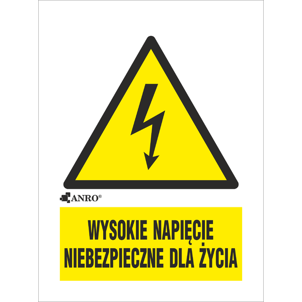WYSOKIE NAPIĘCIE NIEBEZPIECZNE DLA ŻYCIA 52x74