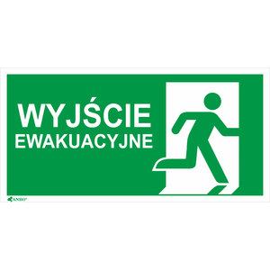 Emergency exit sign + E002 sign, 150x300mm, FS - Product picture